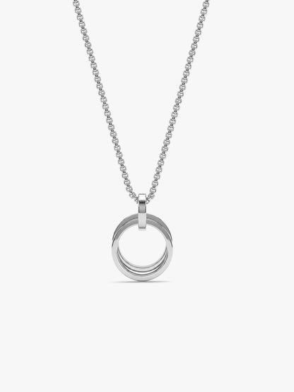 IXIA by GIVA Venn Diagram Rhodium Plated Pendant With Chain For Men