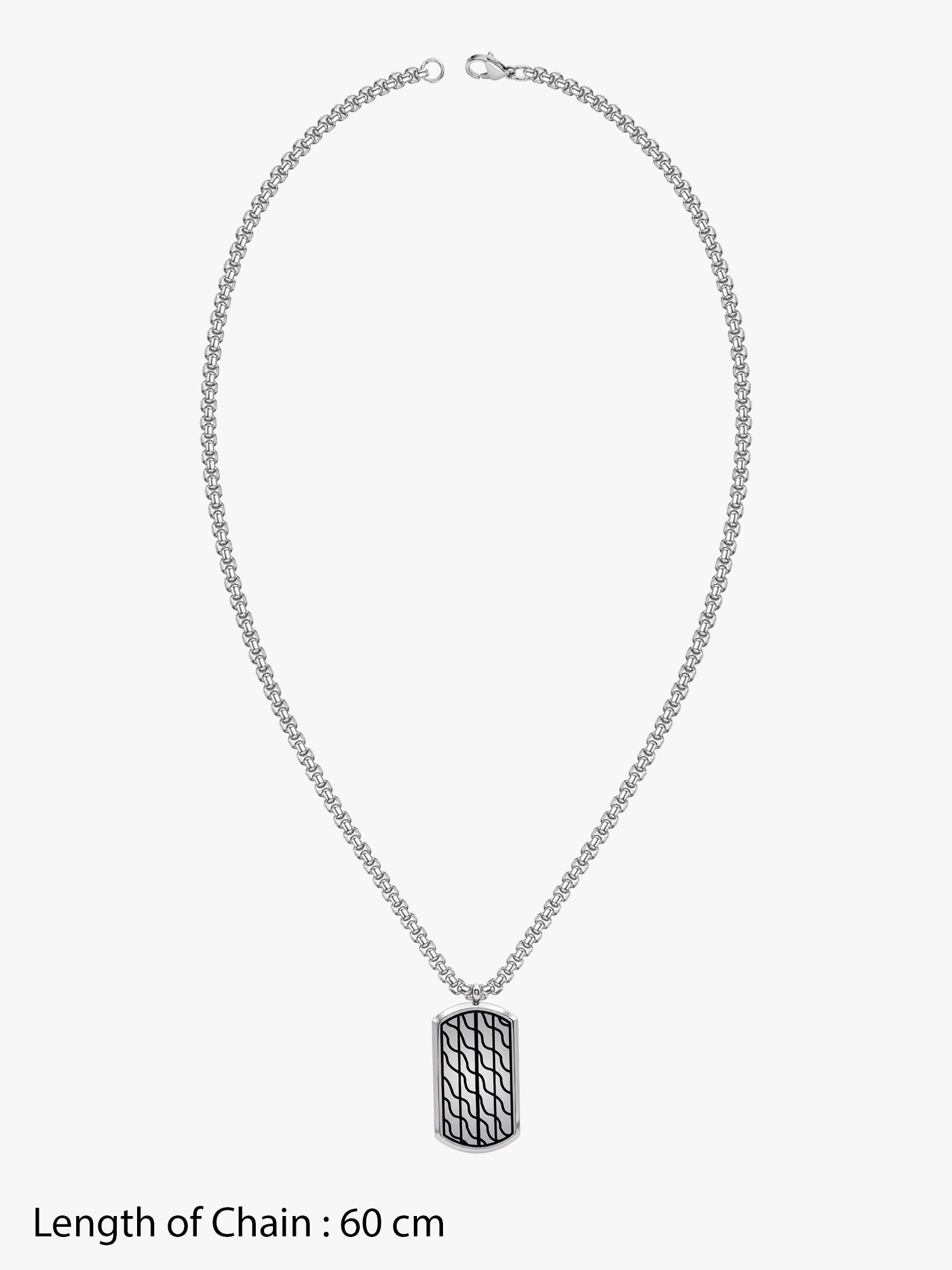IXIA by GIVA Chasing Pavements Rhodium Plated Pendant With Chain For Men