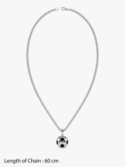 IXIA by GIVA Messi Beaucoup Rhodium Plated Pendant With Chain For Men