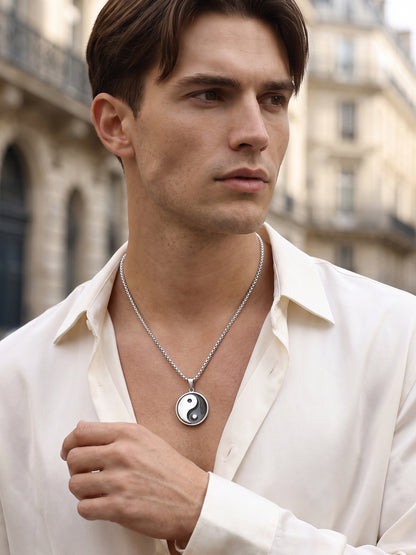 IXIA by GIVA EnSync Rhodium Plated Pendant With Chain For Men
