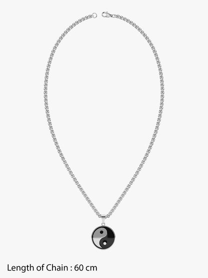 IXIA by GIVA EnSync Rhodium Plated Pendant With Chain For Men