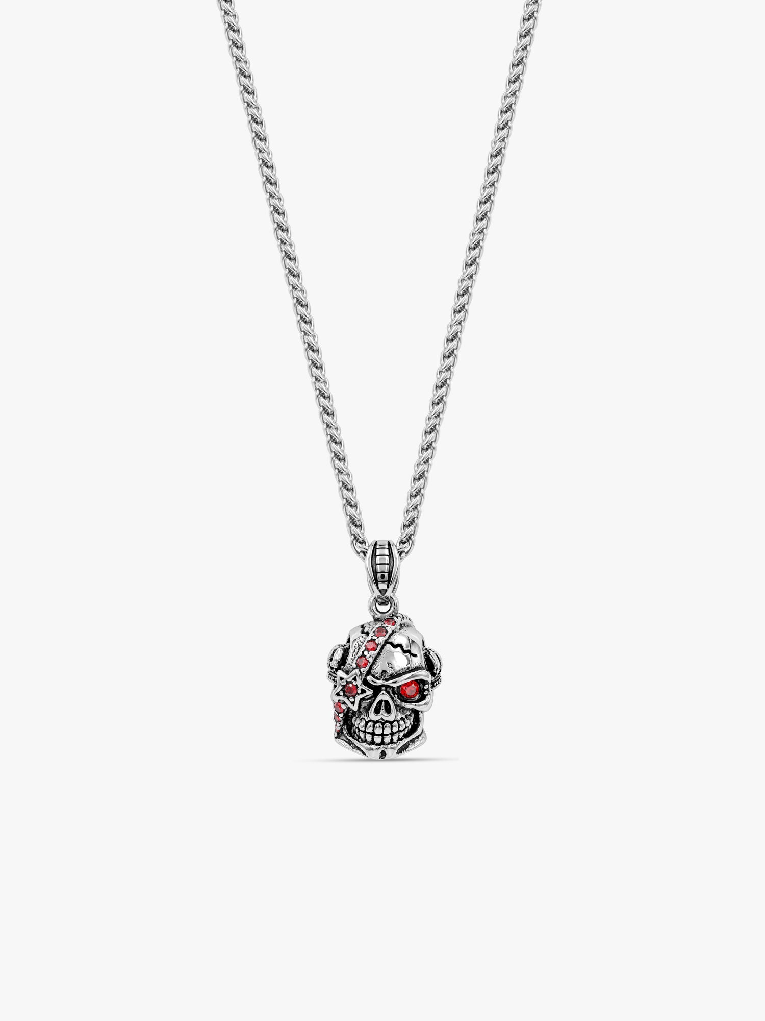 IXIA by GIVA Old Punk Matte Rhodium Pendant With Chain For Men