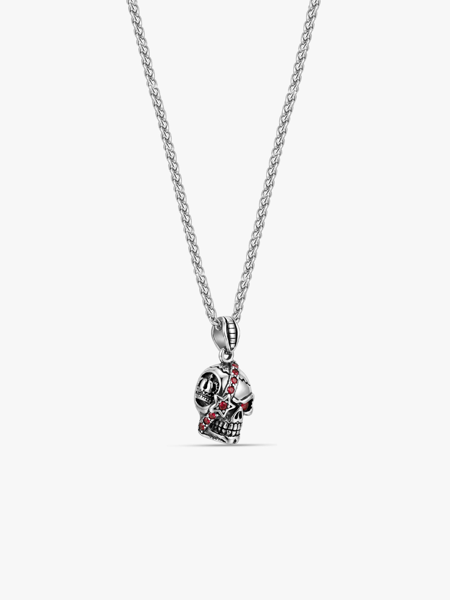 IXIA by GIVA Old Punk Matte Rhodium Pendant With Chain For Men