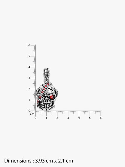 IXIA by GIVA Old Punk Matte Rhodium Pendant With Chain For Men