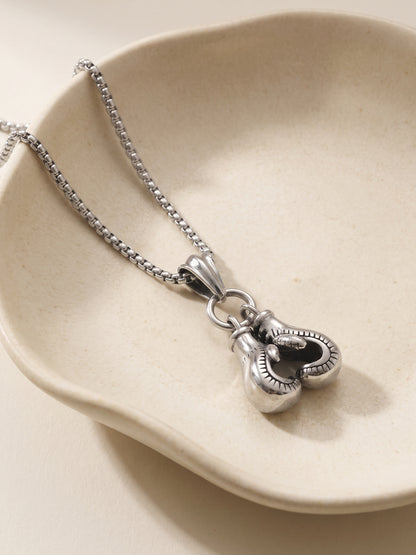 IXIA by GIVA First Rule Matte Rhodium Pendant With Chain For Men