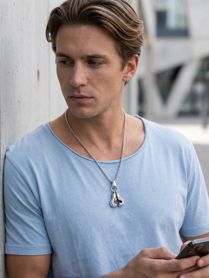IXIA by GIVA First Rule Matte Rhodium Pendant With Chain For Men