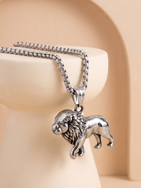 IXIA by GIVA Pride Rhodium Plated Pendant With Chain For Men