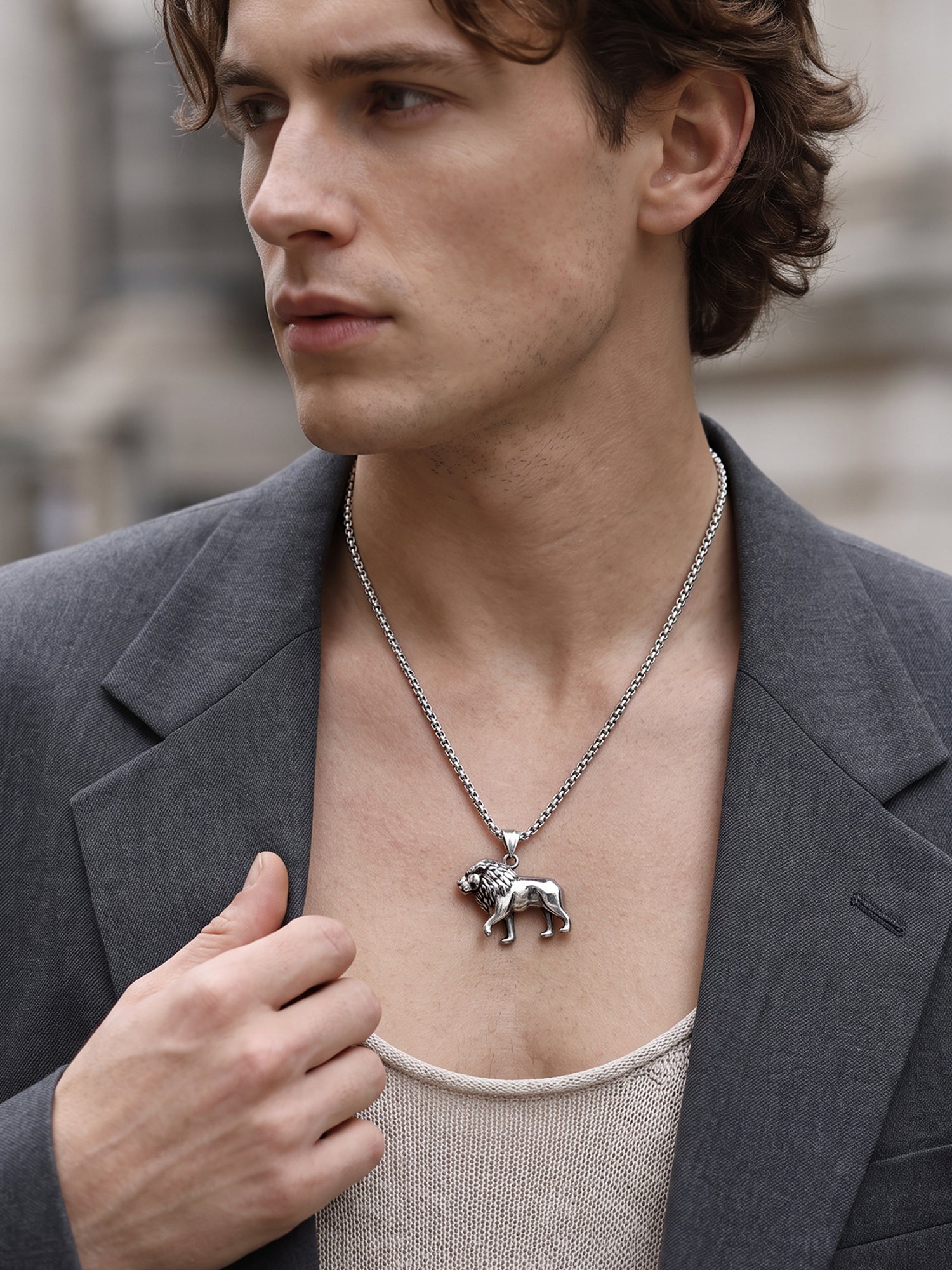 IXIA by GIVA Pride Rhodium Plated Pendant With Chain For Men