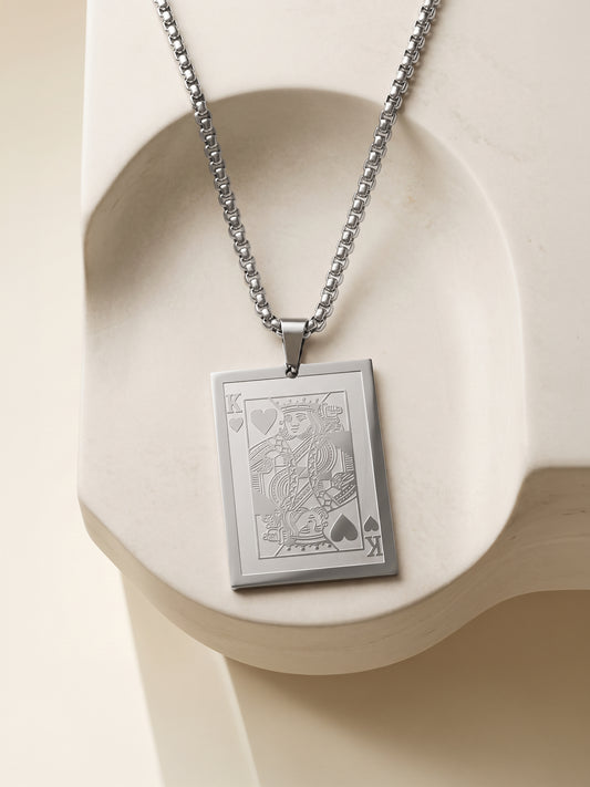 IXIA by GIVA Bluffmaster Rhodium Plated Pendant with Chain For Men