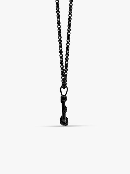 IXIA by GIVA Pass the Anchor Black Rhodium Pendant With Chain For Men