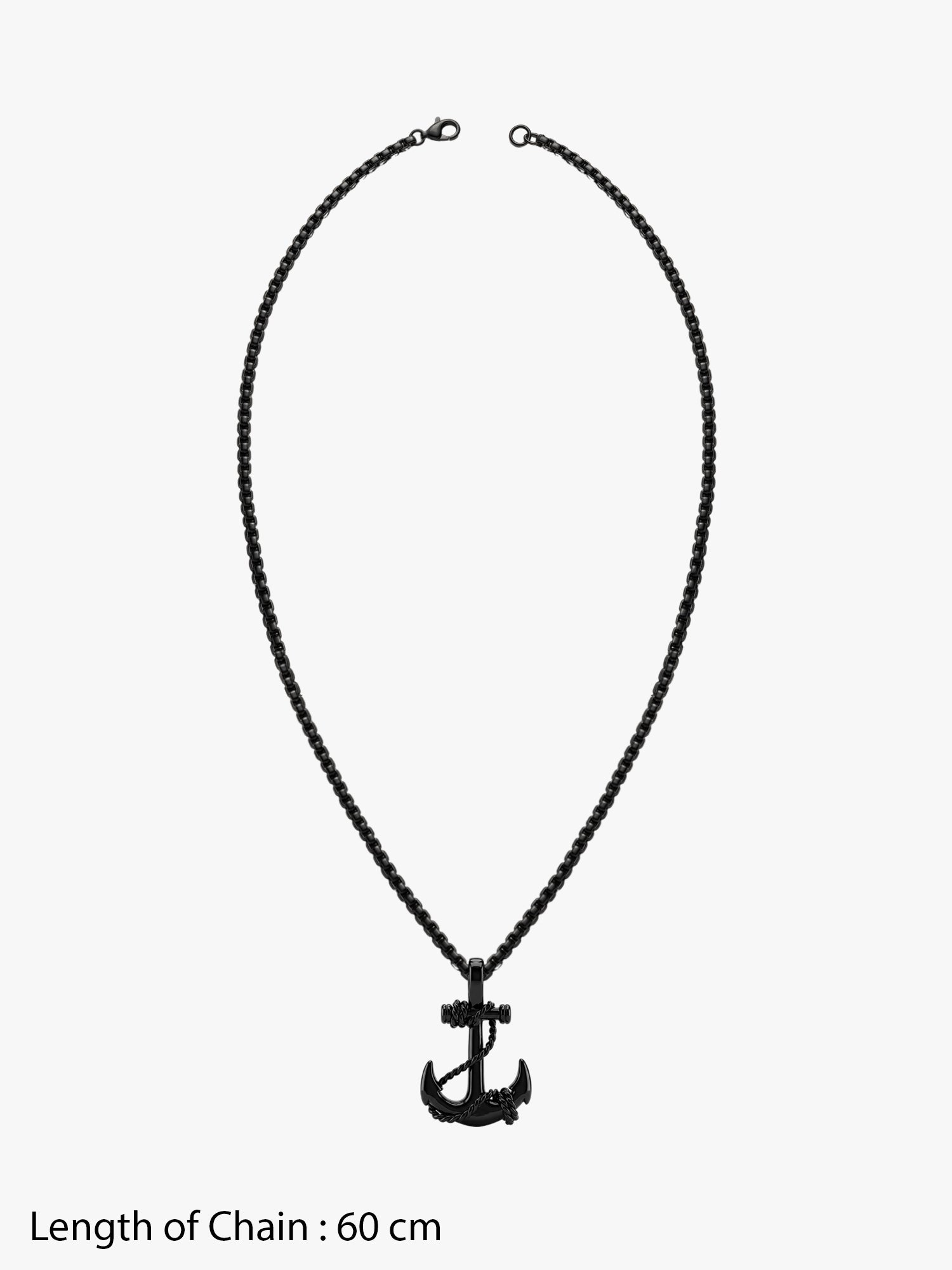 IXIA by GIVA Pass the Anchor Black Rhodium Pendant With Chain For Men