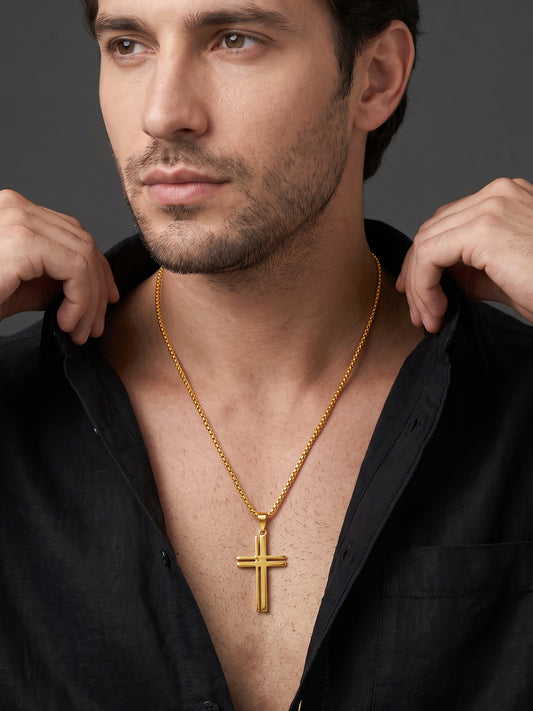 IXIA by GIVA Fresh Testament Gold Plated Pendant With Chain For Men