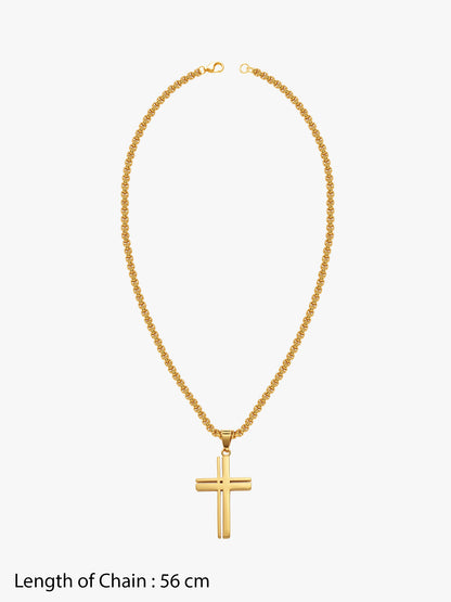 IXIA by GIVA Fresh Testament Gold Plated Pendant With Chain For Men