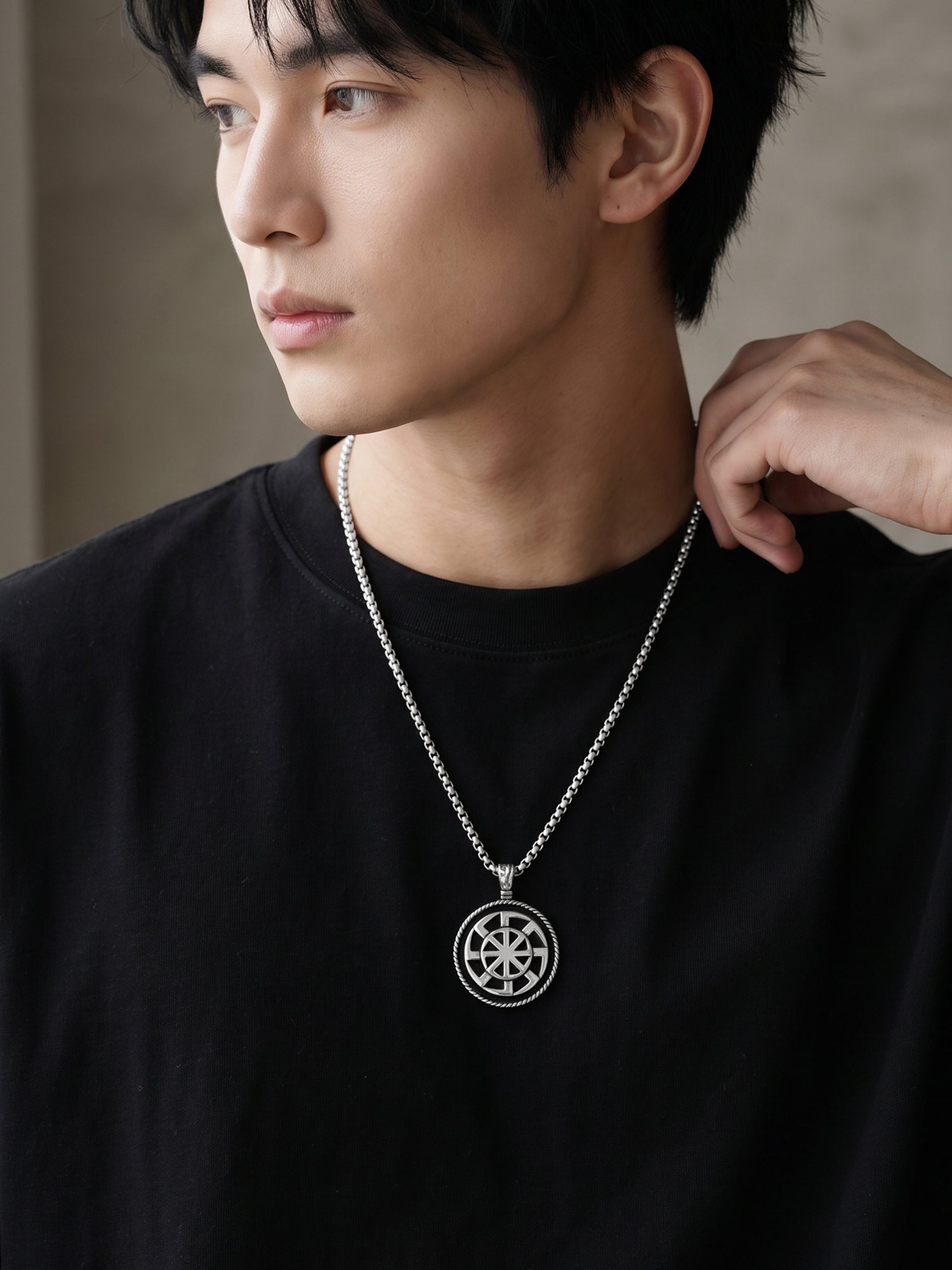 IXIA by GIVA  Alchemical Romance Rhodium Plated Pendant With Chain For Men