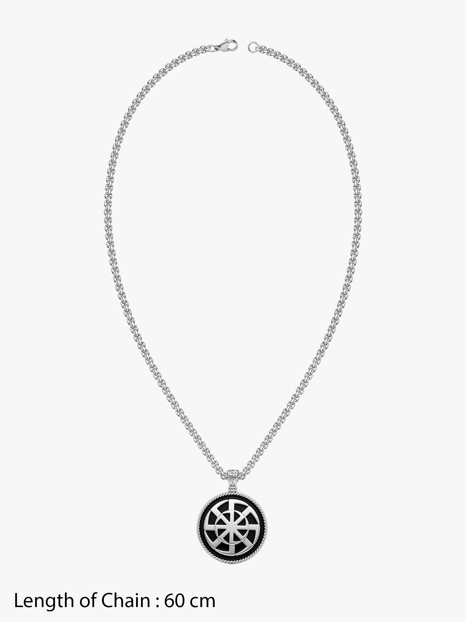 IXIA by GIVA  Alchemical Romance Rhodium Plated Pendant With Chain For Men