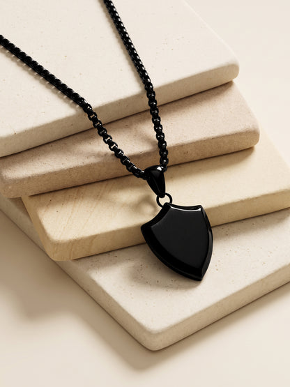 IXIA by GIVA Plot Armour Black Rhodium Pendant With Chain For Men