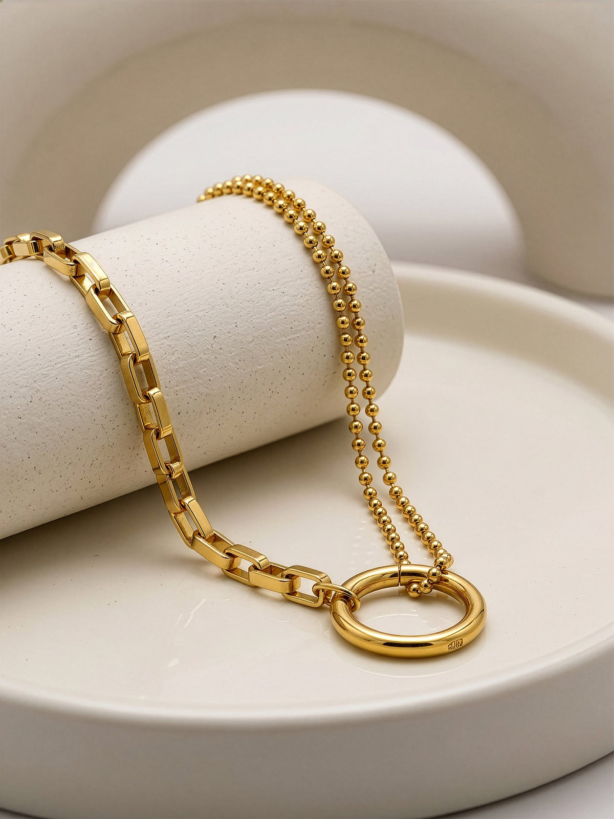 IXIA by GIVA Loop Lane Gold Plated Necklace