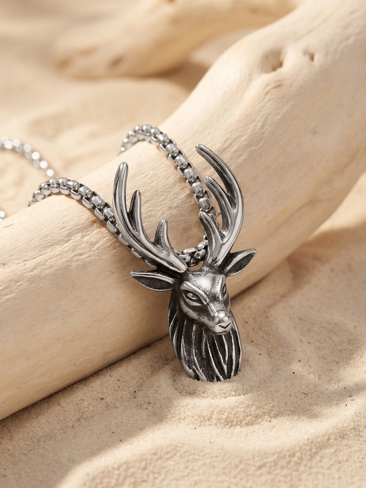 IXIA by GIVA Wild Thing Matte Rhodium Pendant With Chain For Men