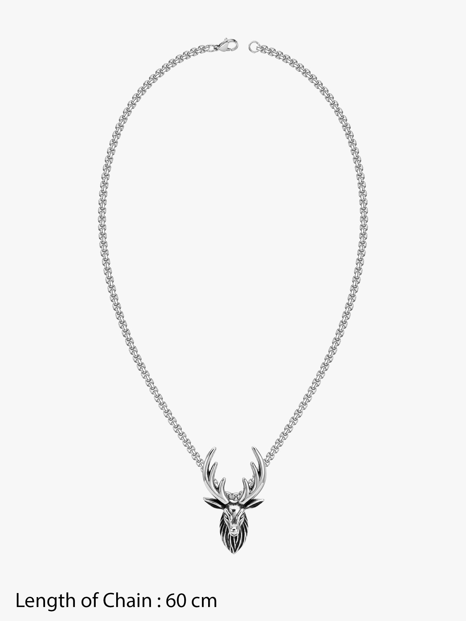 IXIA by GIVA Wild Thing Matte Rhodium Pendant With Chain For Men