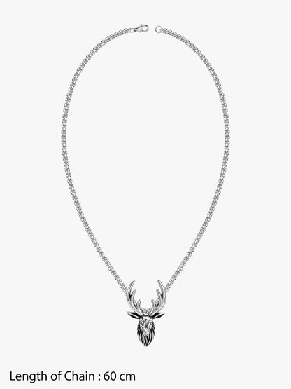 IXIA by GIVA Wild Thing Matte Rhodium Pendant With Chain For Men