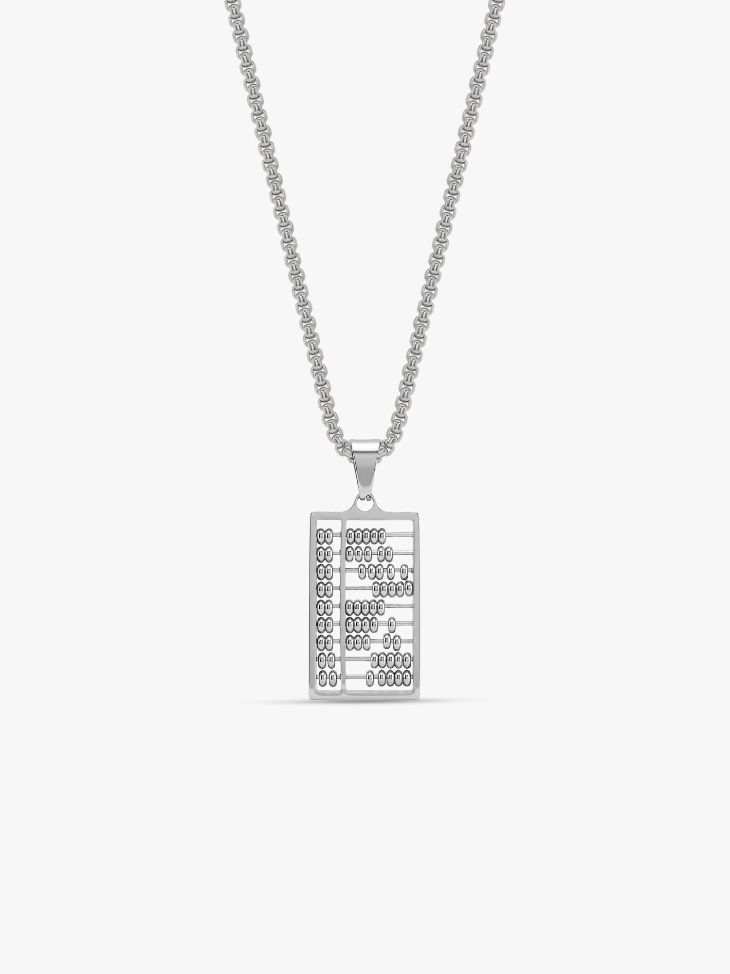 IXIA by GIVA Count Up Rhodium Plated Pendant With Chain For Men