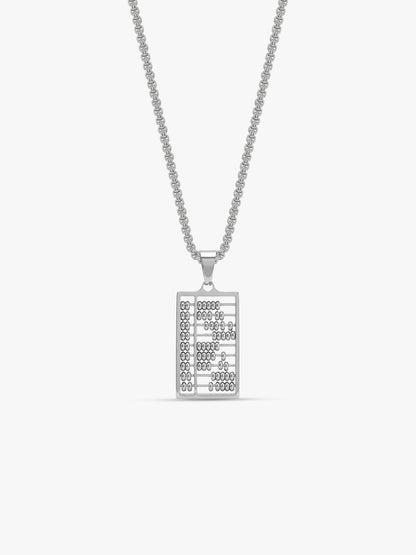 IXIA by GIVA Count Up Rhodium Plated Pendant With Chain For Men