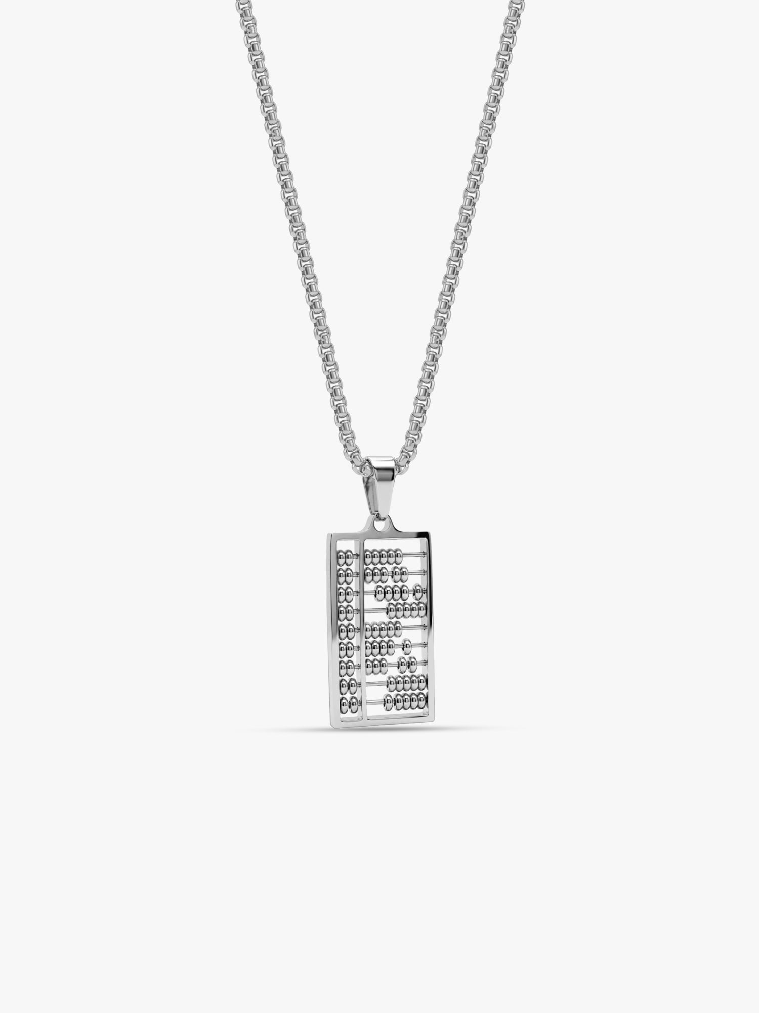 IXIA by GIVA Count Up Rhodium Plated Pendant With Chain For Men