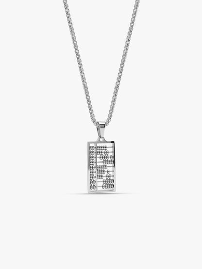 IXIA by GIVA Count Up Rhodium Plated Pendant With Chain For Men