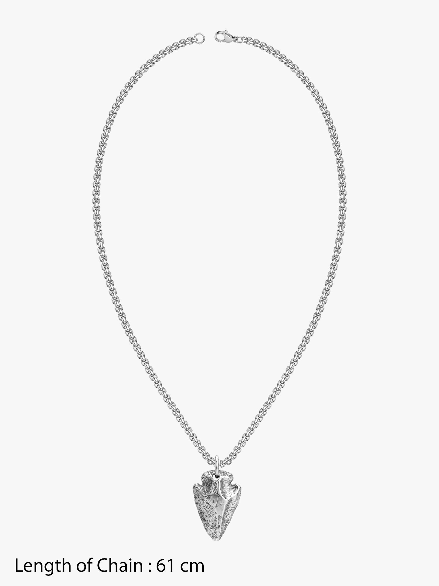 IXIA by GIVA Spear it Rhodium Plated Pendant With Chain For Men