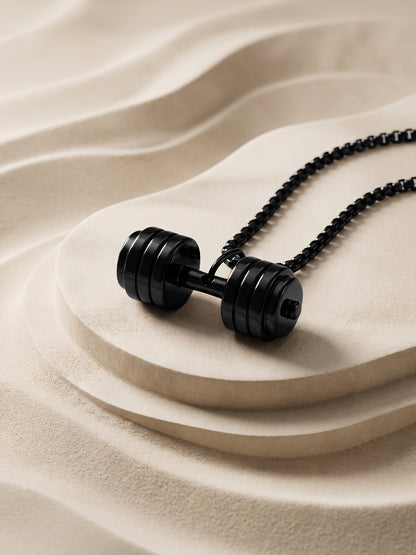 IXIA by GIVA Gym Bro Black Rhodium Pendant With Chain For Men