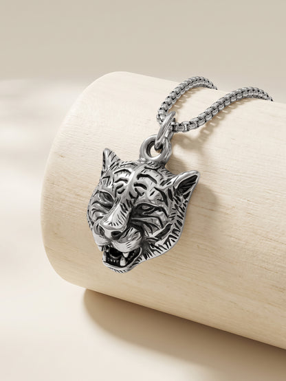 IXIA by GIVA Wild One Rhodium Pendant With Chain For Men