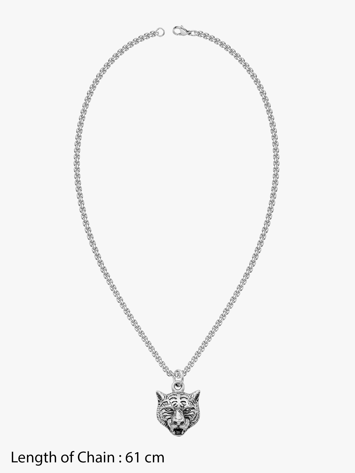 IXIA by GIVA Wild One Rhodium Pendant With Chain For Men
