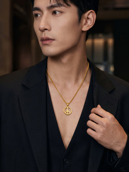IXIA by GIVA Peace Please Gold Plated Pendant With Chain For Men