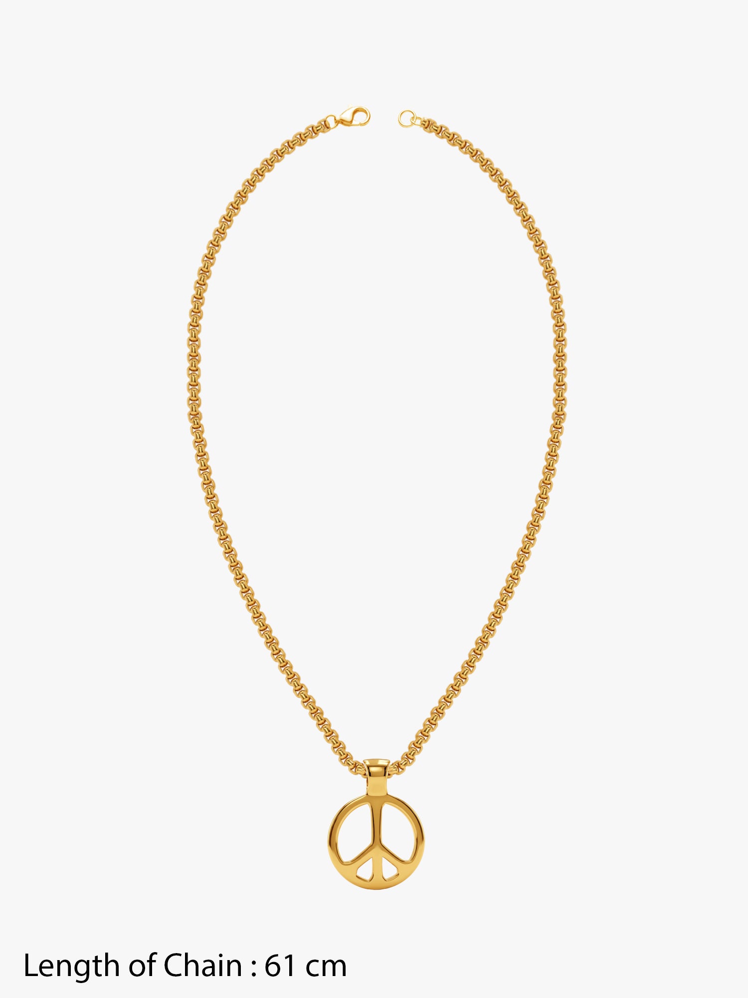 IXIA by GIVA Peace Please Gold Plated Pendant With Chain For Men