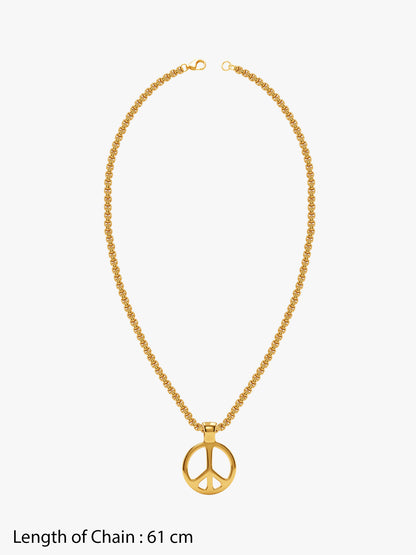 IXIA by GIVA Peace Please Gold Plated Pendant With Chain For Men