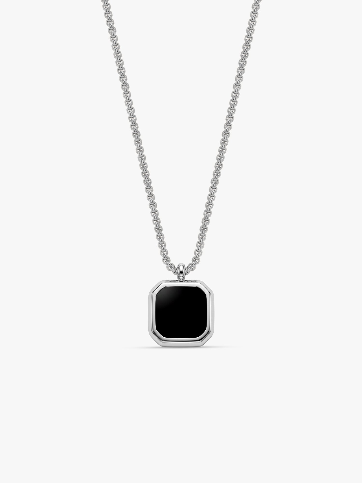IXIA by GIVA Blackout  Rhodium Plated Pendant With Chain For Men