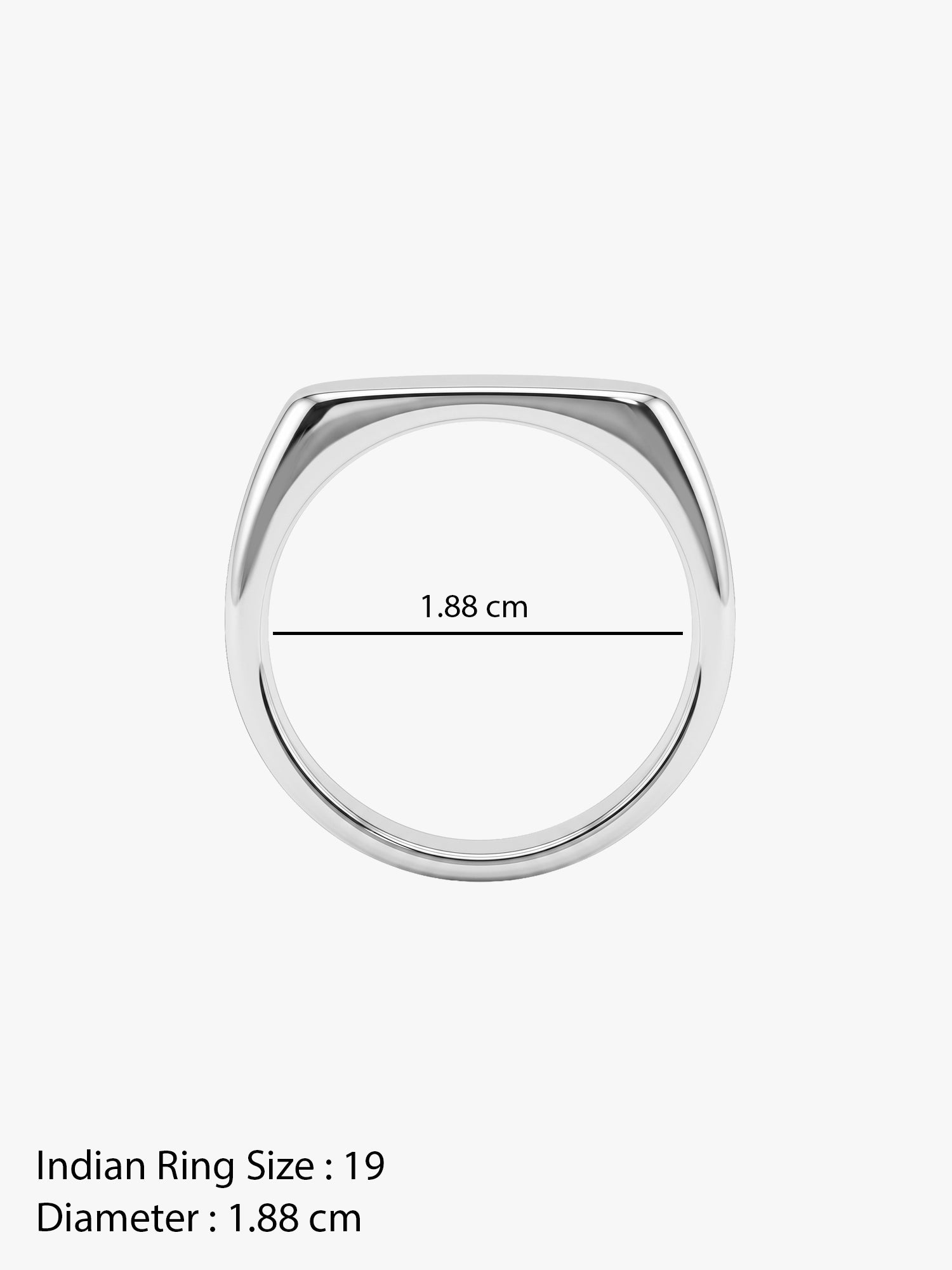 IXIA by GIVA Straight Up Rhodium Plated Ring For Men (Size 19)