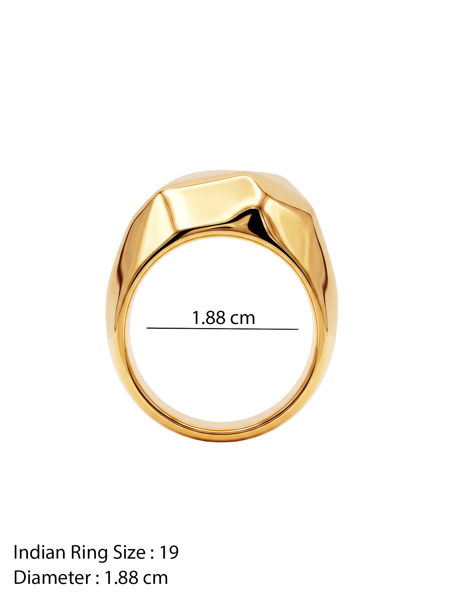 IXIA by GIVA Real Flex Gold Plated Ring For Men (Size 19)