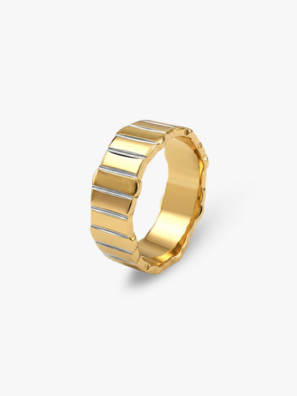 IXIA by GIVA Radio Static Gold Plated Ring For Men (Size 20)