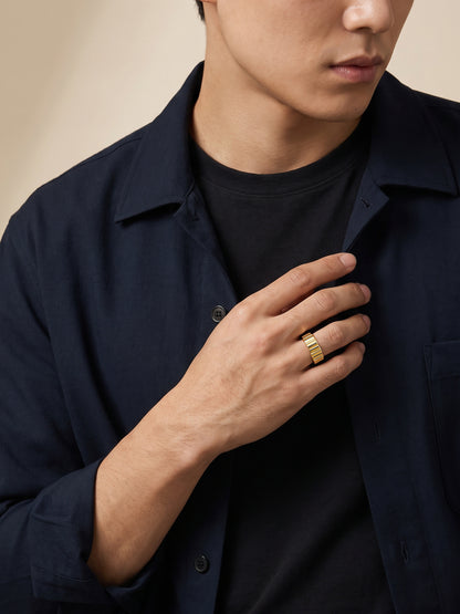 IXIA by GIVA Radio Static Gold Plated Ring For Men (Size 20)