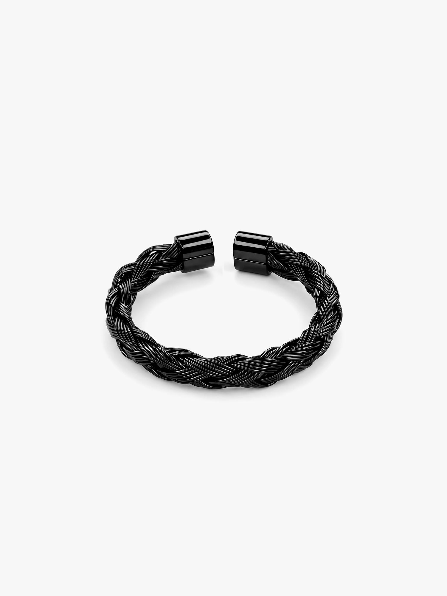 IXIA by GIVA Dark n' Twisted Black Rhodium Ring For Men (Size 20)