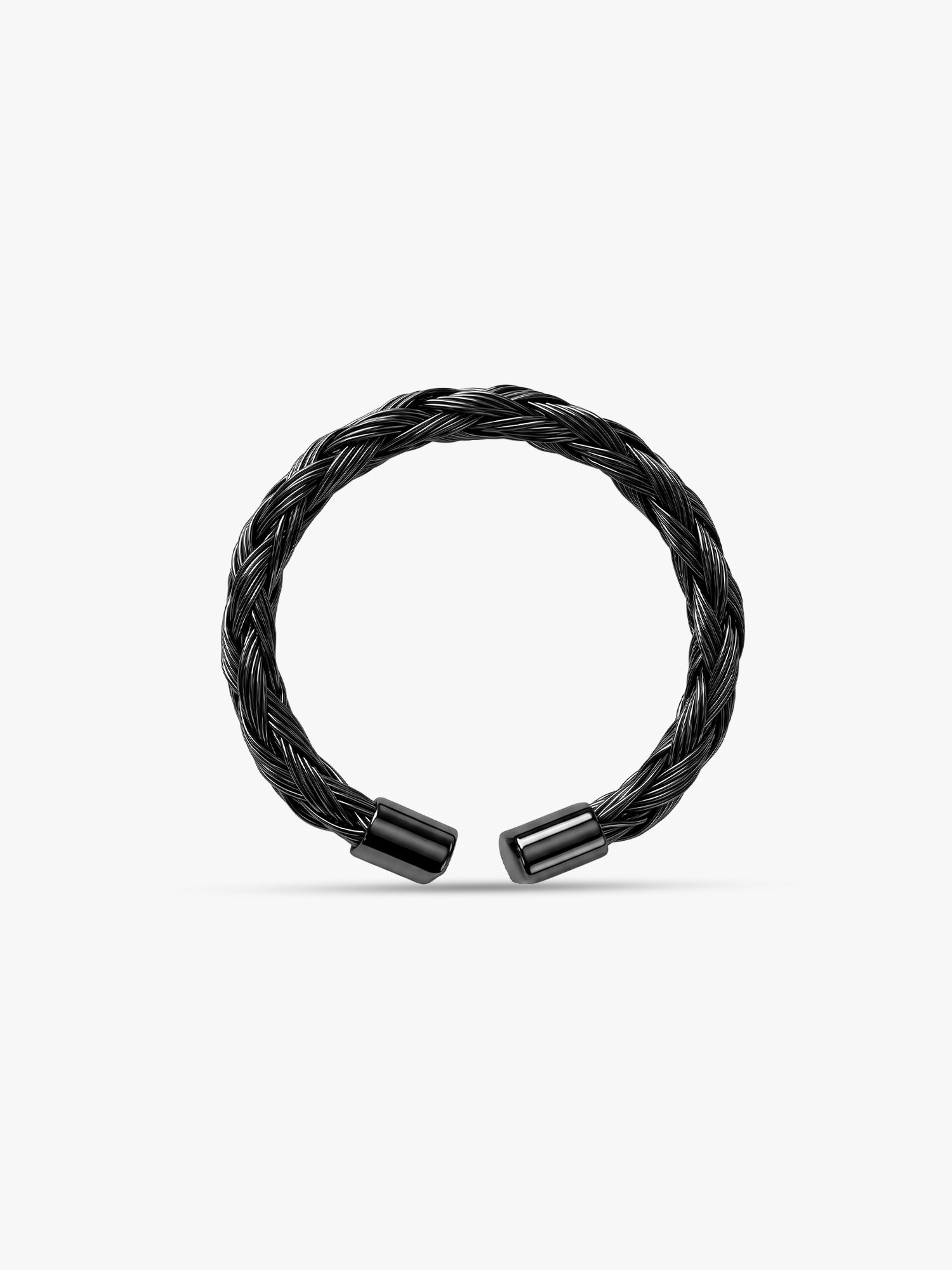 IXIA by GIVA Dark n' Twisted Black Rhodium Ring For Men (Size 20)