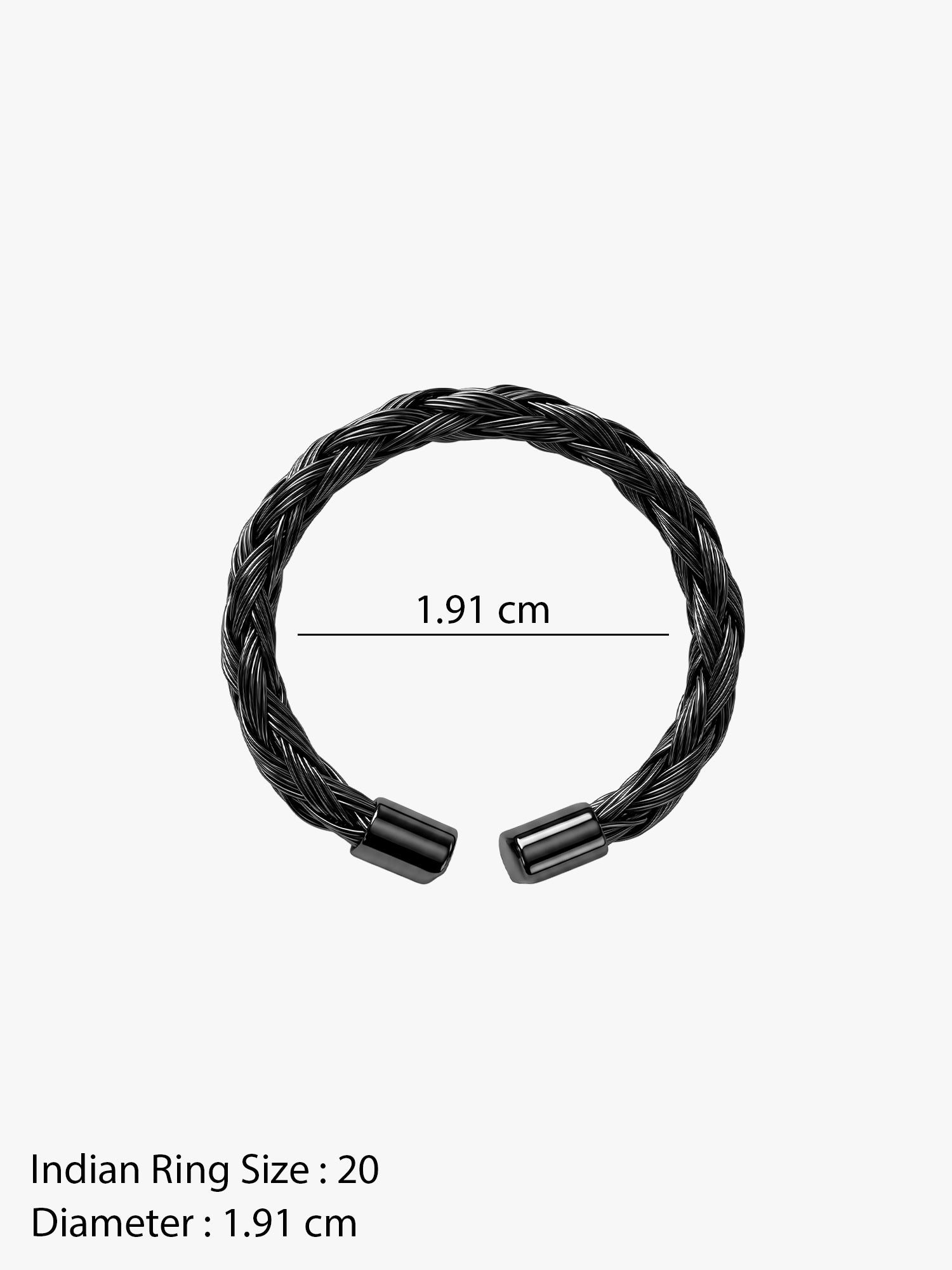 IXIA by GIVA Dark n' Twisted Black Rhodium Ring For Men (Size 20)
