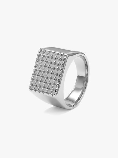 IXIA by GIVA Godfather Rhodium Plated Ring For Men (Size 21)