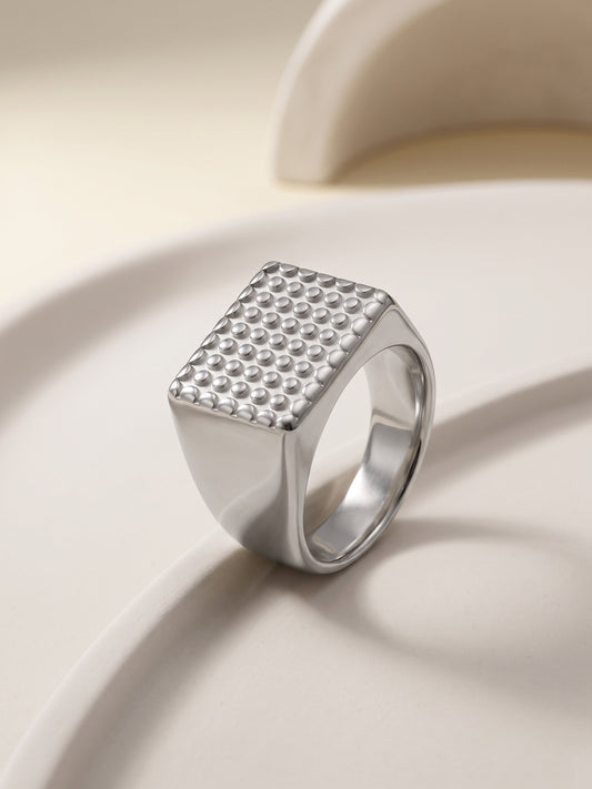 IXIA by GIVA Godfather Rhodium Plated Ring For Men (Size 21)