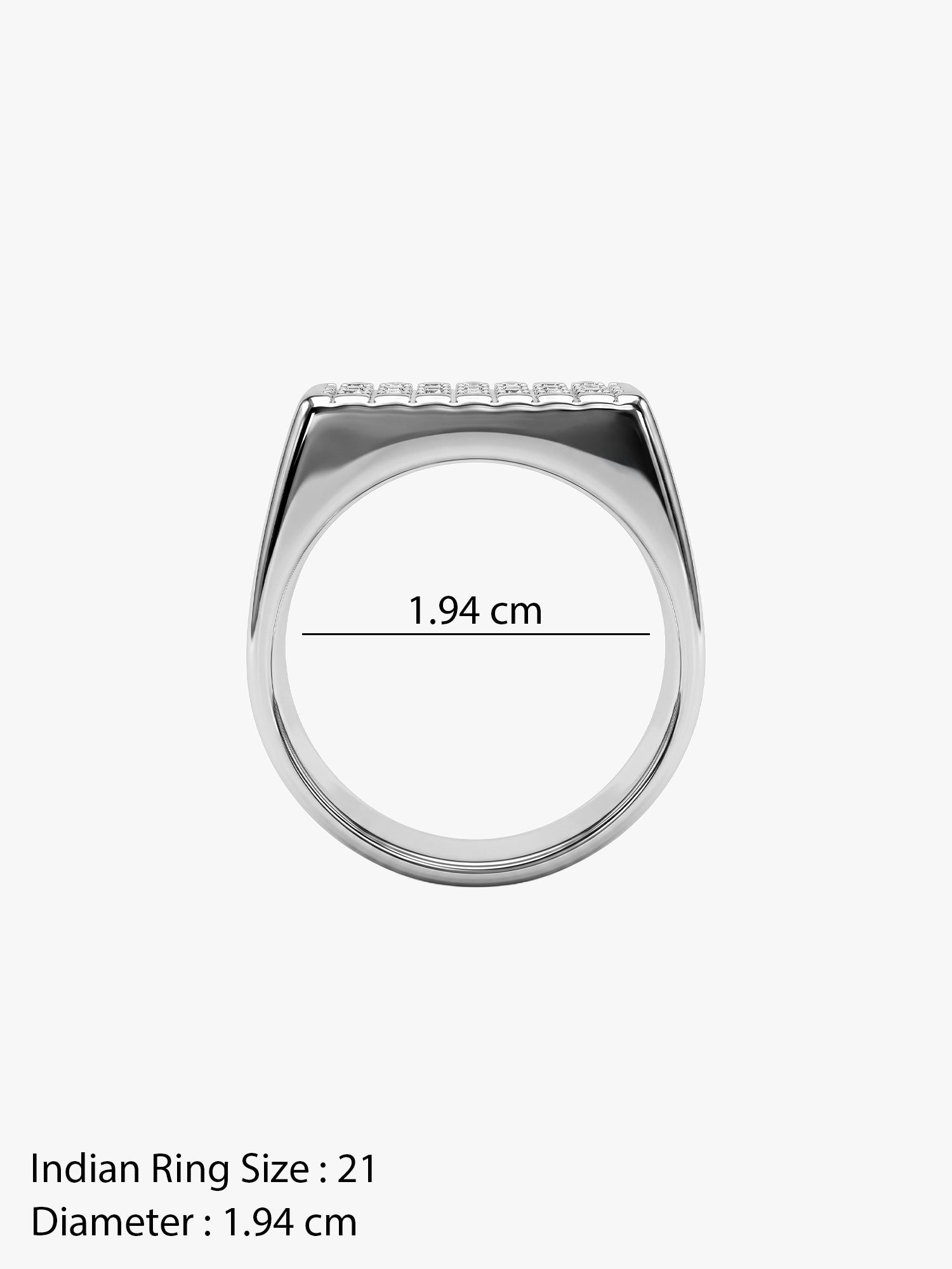 IXIA by GIVA Godfather Rhodium Plated Ring For Men (Size 21)