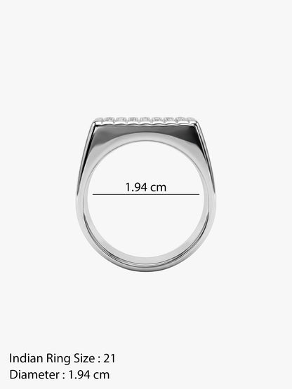 IXIA by GIVA Godfather Rhodium Plated Ring For Men (Size 21)