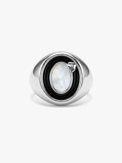 IXIA by GIVA Code of Silence Rhodium Plated Ring For Men (Size 20)