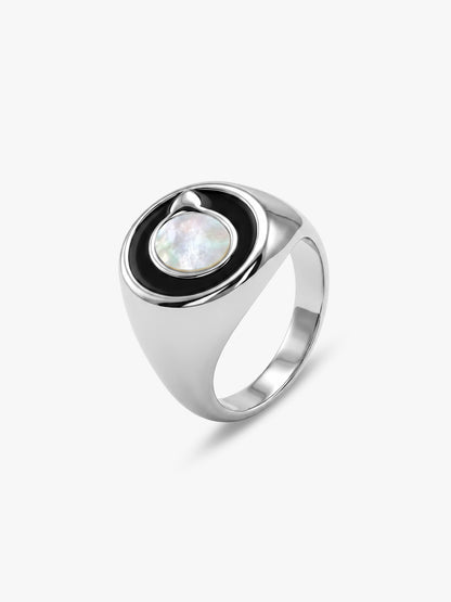 IXIA by GIVA Code of Silence Rhodium Plated Ring For Men (Size 20)