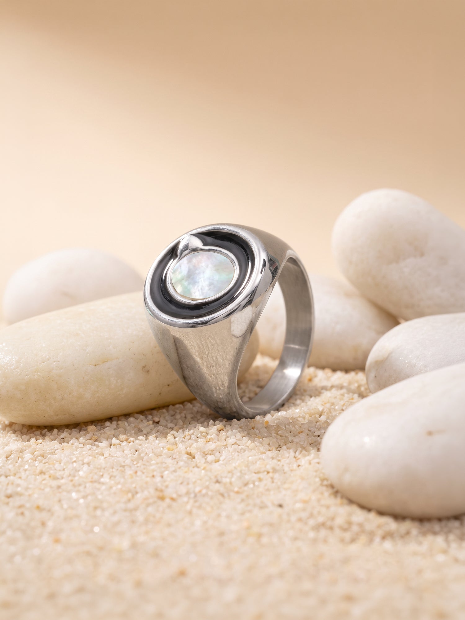 IXIA by GIVA Code of Silence Rhodium Plated Ring For Men (Size 20)